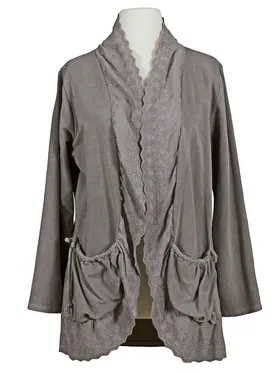 Cardigan mit Spitze in  braun von Diana (Bild 1)