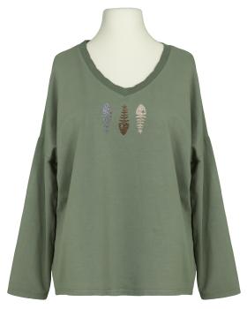 Sweatshirt mit Print in  khaki von  (Bild 1)