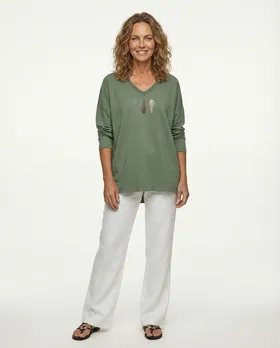 Sweatshirt mit Print in  khaki von  (Bild 3)