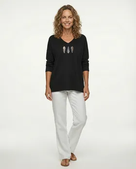 Sweatshirt mit Print in  schwarz von  (Bild 3)