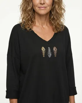 Sweatshirt mit Print in  schwarz von  (Bild 4)
