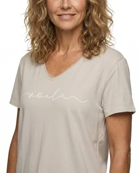 T-Shirt Baumwolle in  beige von Made in Italy (Bild 4)