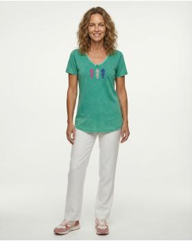 T-Shirt V-Ausschnitt in  gr�n von Made in Italy (Bild 2)