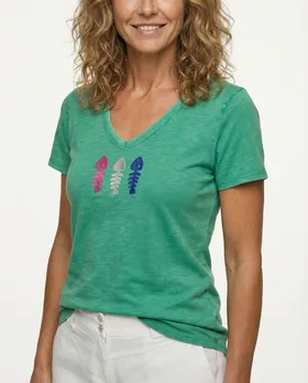 T-Shirt V-Ausschnitt in  gr�n von Made in Italy (Bild 3)
