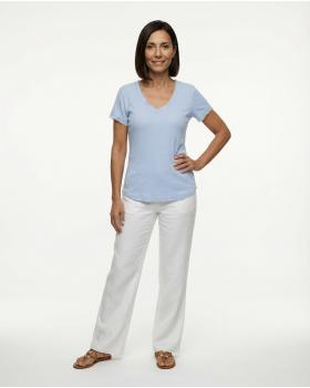 T-Shirt V-Ausschnitt in  hellblau von Monday Afternoon (Bild 3)