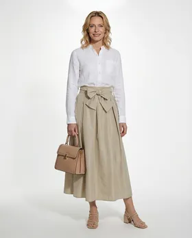 Taftrock Maxi in  beige von Made in Italy (Bild 3)