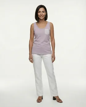 Top Baumwolle in  helllila von fashion made in italy (Bild 3)