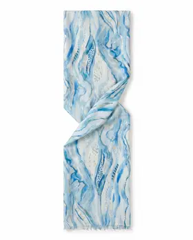 Tuch mit Glanzeffekt in  hellblau von fashion made in italy (Bild 2)