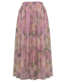 T�llrock Blumenmuster in  rosa von Made in Italy (Bild 1)