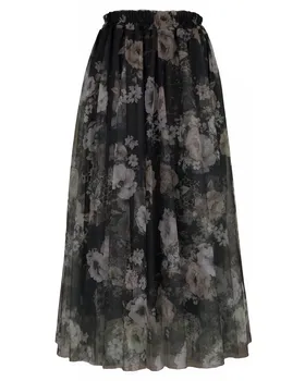 T�llrock Blumenmuster in  schwarz von Made in Italy (Bild 1)