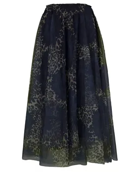 T�llrock mit Leoprint in  dunkelblau von Made in Italy (Bild 1)