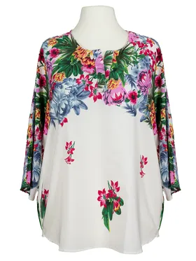Tunika mit Blumen in  wei� von toi du monde (Bild 1)