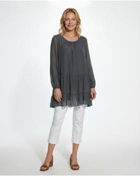 Tunika A Linie mit Seide in  anthrazit von Made in Italy (Bild 2)