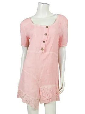 Leinen Tunika A-Linie in  rosa von les freres (Bild 1)
