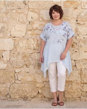 Tunika Baumwolle in  hellblau von Made in Italy (Bild 5)