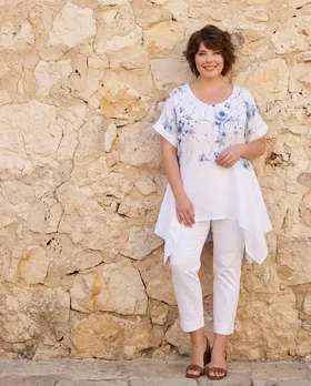 Tunika Baumwolle in  wei� von Made in Italy (Bild 5)