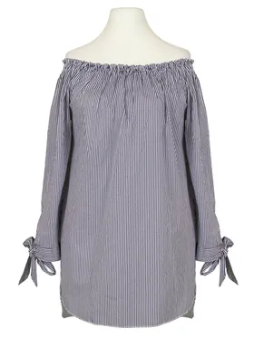 Tunika Bluse Carmen Ausschnitt in  blau von New Collection (Bild 2)
