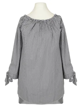 Tunika Bluse Carmen Ausschnitt in  schwarz von New Collection (Bild 1)
