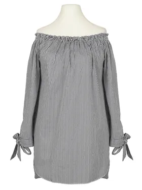 Tunika Bluse Carmen Ausschnitt in  schwarz von New Collection (Bild 2)