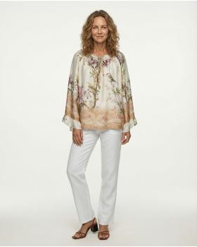 Tunika Bluse Floral in  beige von Made in Italy (Bild 3)