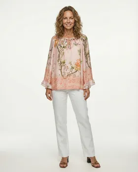 Tunika Bluse Floral in  puderrosa von Made in Italy (Bild 3)
