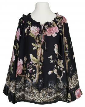 Tunika Bluse Floral in  schwarz von Made in Italy (Bild 1)