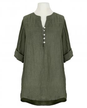 Tunika Bluse Leinen in  khaki von Puro Lino (Bild 1)