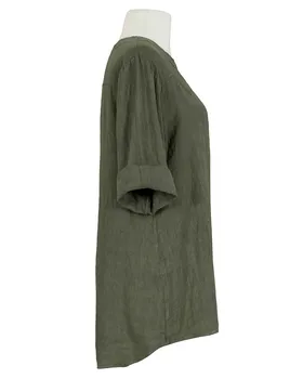 Tunika Bluse Leinen in  khaki von Puro Lino (Bild 3)