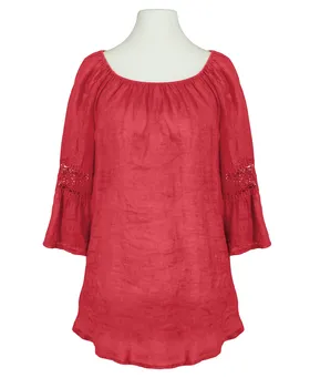 Tunika Bluse Leinen in  rot von Pronto Moda (Bild 1)