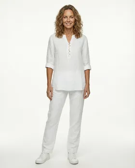 Tunika Bluse Leinen in  wei� von Puro Lino (Bild 2)