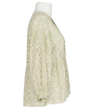 Tunika Bluse mit Lochstickerei in  beige von Made in Italy (Bild 2)