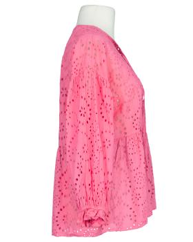 Tunika Bluse mit Lochstickerei in  pink von Made in Italy (Bild 2)