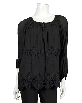 Tunika Bluse mit Seide in  schwarz von Montan (Bild 1)