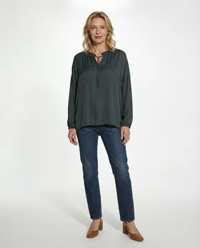 Tunika Bluse mit Seide in  schwarz von Selected Touch (Bild 3)