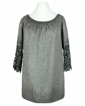 Tunika Bluse mit Spitze in  grau von Diana (Bild 1)