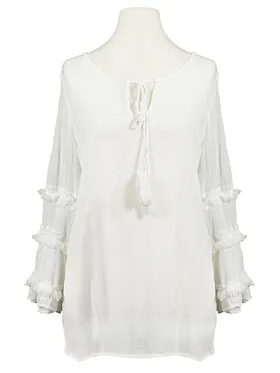 Tunika Bluse mit Spitze in  wei� von Mihos (Bild 1)
