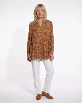 Tunika Bluse Ornamentprint in  camel von New Collection (Bild 3)