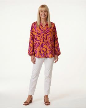 Tunika Bluse Ornamentprint in  orange von Selected Touch (Bild 3)