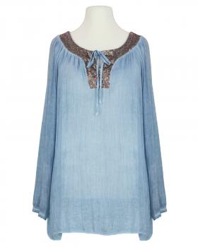 Tunika Bluse Pailletten in  blau von ever new fashion (Bild 1)