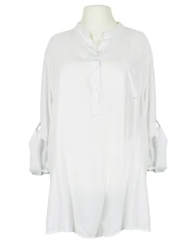 Tunika Bluse Stehkragen in  wei� von Made in Italy (Bild 1)