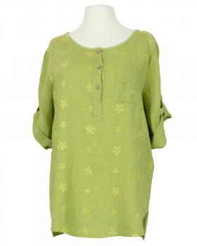Tunika Bluse Stickerei in  apfelgrn von Made in Italy (Bild 1)