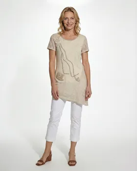 Tunika Feinstrick in  beige von Exquisss Paris (Bild 3)