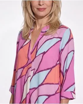 Tunika Kleid Grafikmuster in  bunt von Made in Italy (Bild 5)