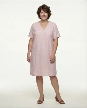 Tunika Kleid Leinen in  rosa von Made in Italy (Bild 2)