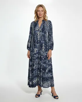 Tunika Kleid Leoprint in  blau von H. Trend (Bild 4)
