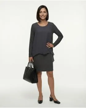 Tunika Kleid Lurex in  grau von Giulia (Bild 3)
