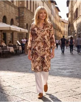 Tunika Kleid mit Seide in  braun von Made in Italy (Bild 5)
