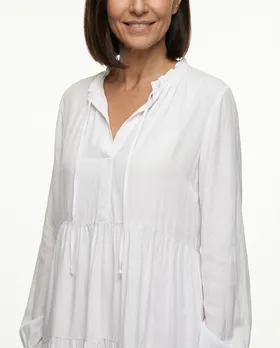 Tunika Kleid mit Seide in  weiss von H. Trend (Bild 4)