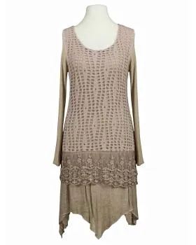 Tunika Kleid mit Spitze in  beige von Spaziodonna (Bild 1)
