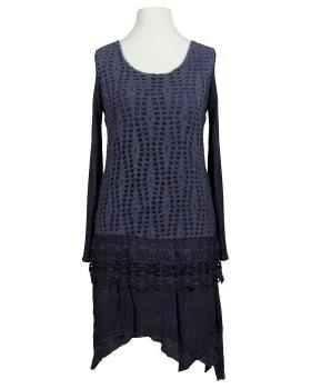 Tunika Kleid mit Spitze in  blau von Spaziodonna (Bild 1)